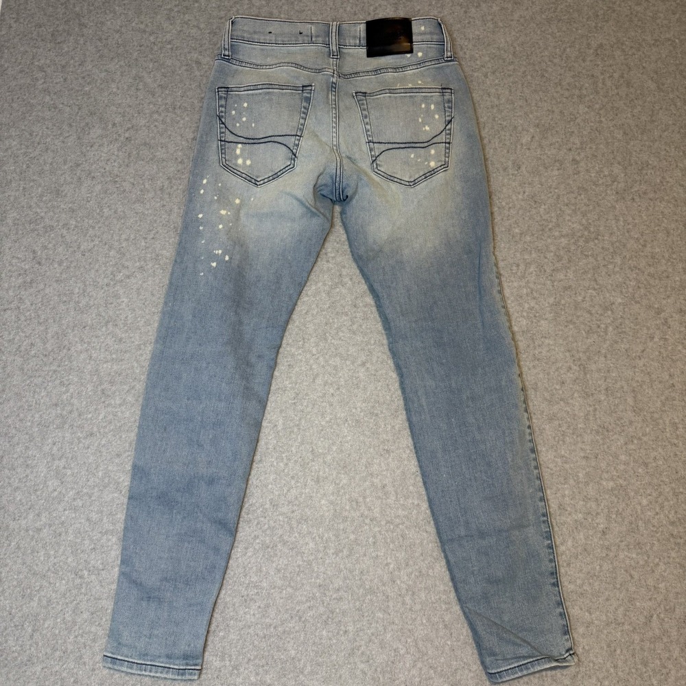 Hollister Super Skinny Jeans Light Wash Distressed Paint Splatter Ripped W 28/6 - Picture 3 of 9